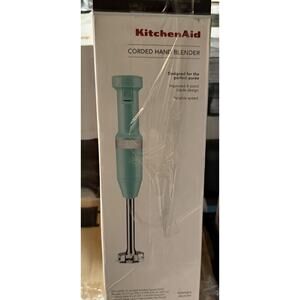 KitchenAid Variable Speed Immersion Blender Mixer in Aqua Sky NEW Open Box